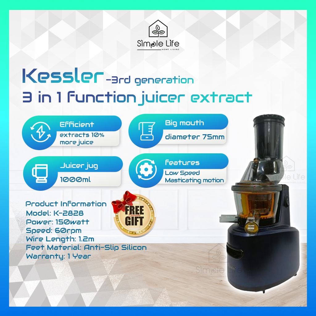 Juicer Slow Juicer Kessler 3rd Generation 3 IN 1 Function Juicer