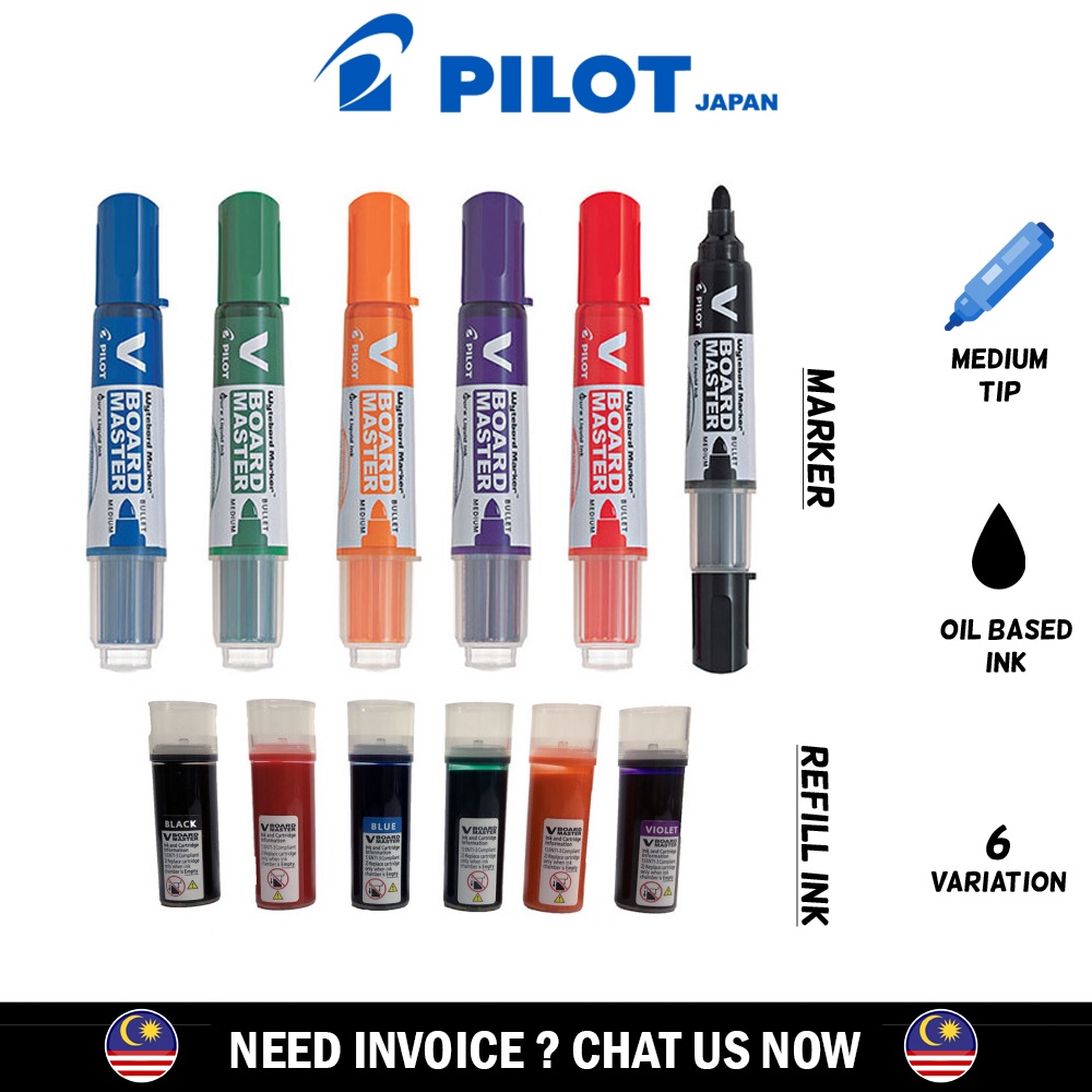 Pilot VBoard Master Marker Refill Ink Cartridges (1'pc) Whiteboard