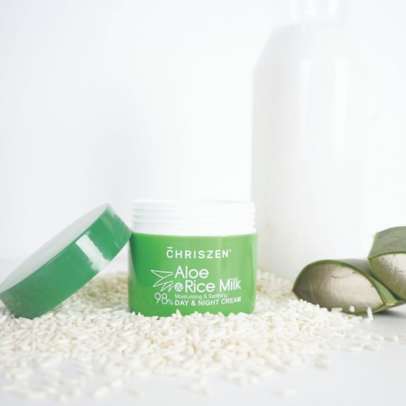 Chriszen 98 Aloe Vera & Rice Milk Day & Night Cream (50ml) Shopee