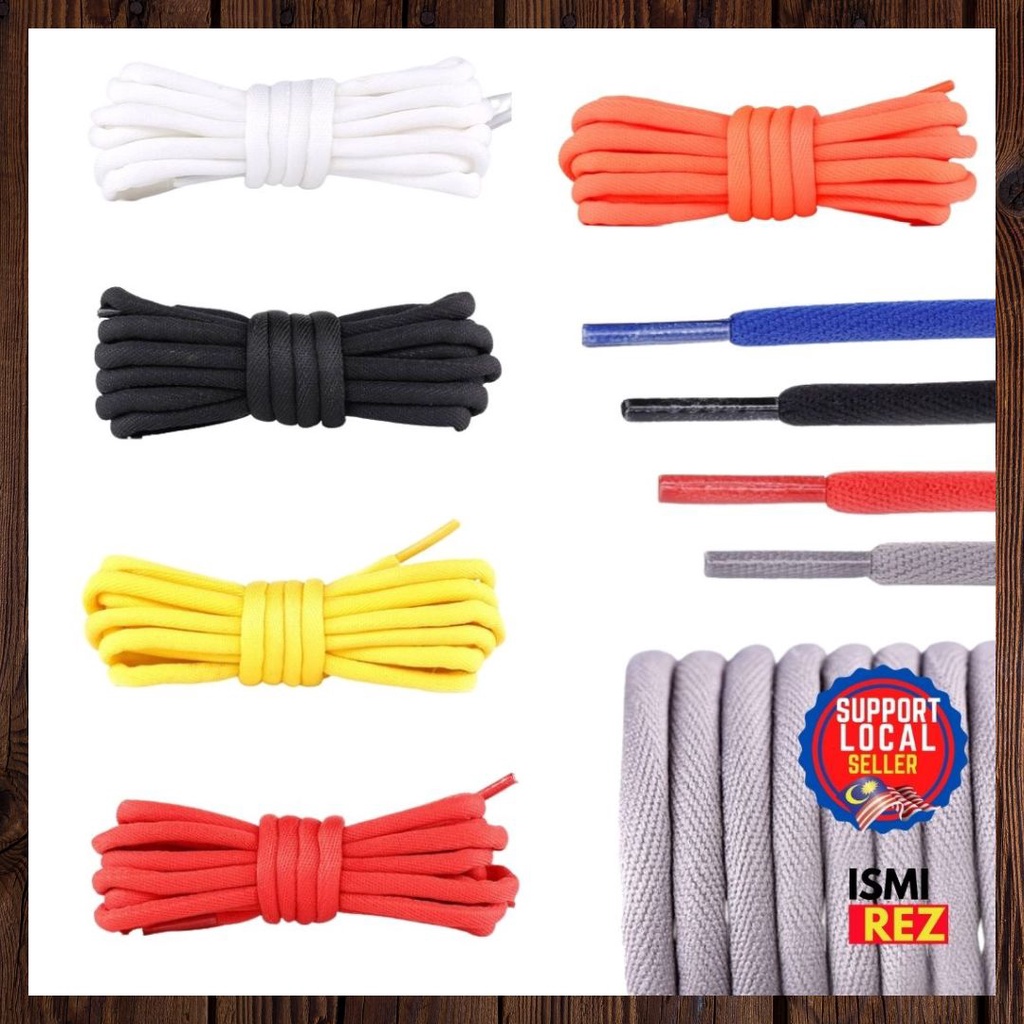 1Pair 120cm Oval Classic Casual Round Shoelace Sneakers Sports Shoe