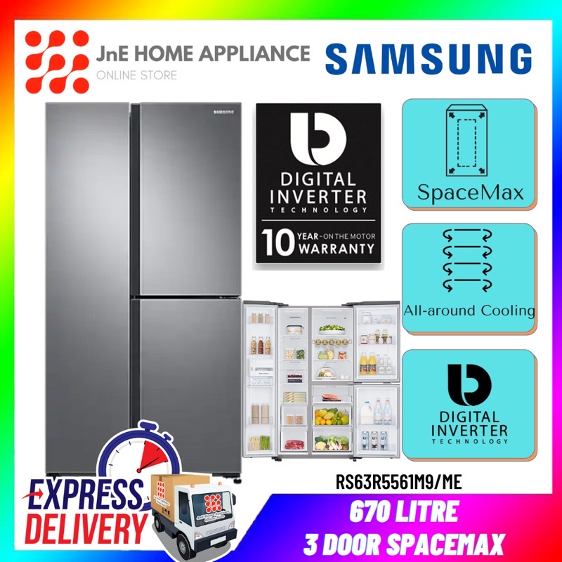 SAMSUNG RS63R5561M9/ME 670L 3DOOR INVERTER FRIDGE/REFRIGERATOR