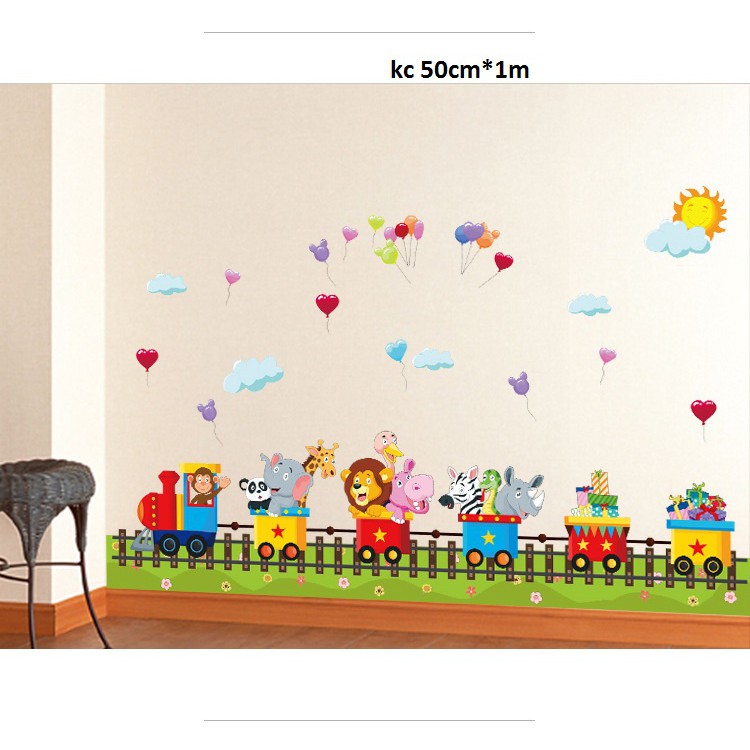 Deca Animal Train Wall Stickers Shopee Malaysia