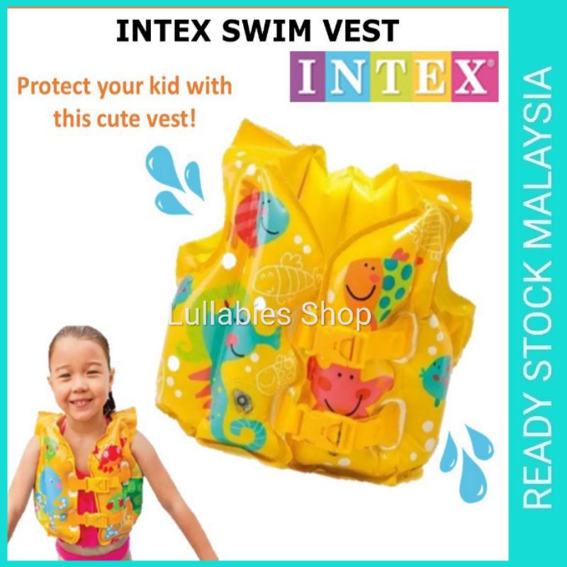 Intex Inflatable Kid Baby Swim Vest Float Baby Swim Life Jacket Intex