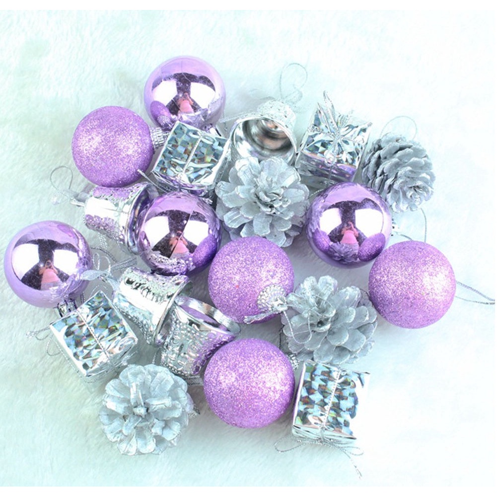 20PC Christmas Purple Christmas Pendant Christmas Tree Decoration Many Boxes of Ornaments Home