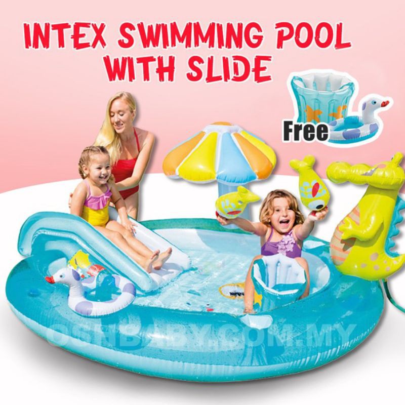 Intex Swimming Pool With Slide | Shopee Malaysia