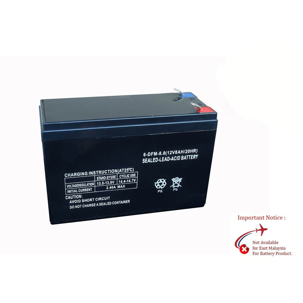 12V Lead Acid Battery 8Ah Rechargable Battery Auto gate , Alarm, Solar