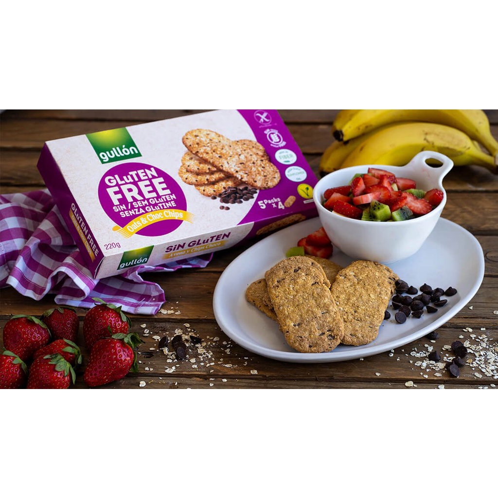 Gullon Gluten Free (Chocolate Sandwich/ Oats & Chips) 225gm Shopee