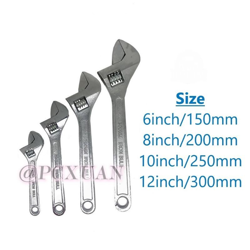[6" 12"] IRON BULL Adjustable Wrench Spanner Shopee Malaysia