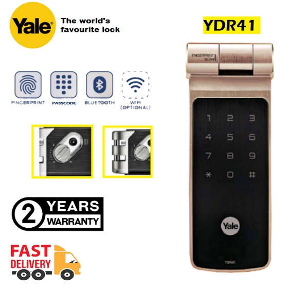 YALE YDR41 Biometric Digital Door Lock Multiple Modes of Access Swing