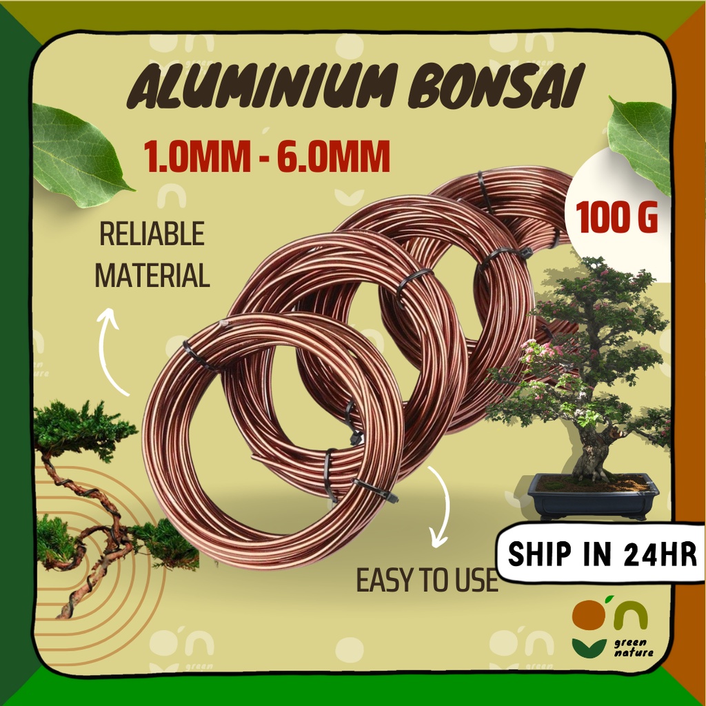 Aluminium Bonsai Gardening Wire Dawai Bonsai Aluminium 100g Bronze