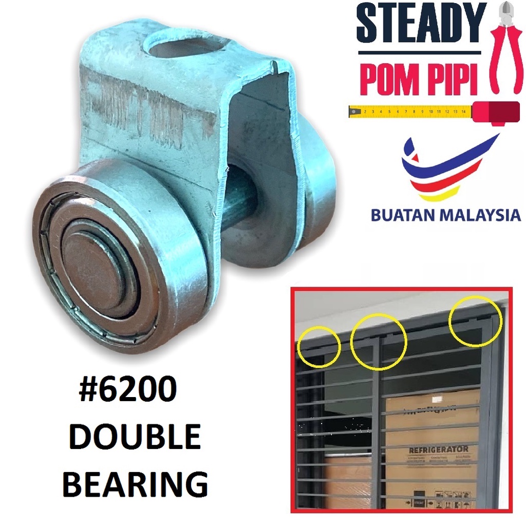 HEAVY DUTY HANGING SLIDING DOOR GRILL GATE BEARING ROLLER / 6200