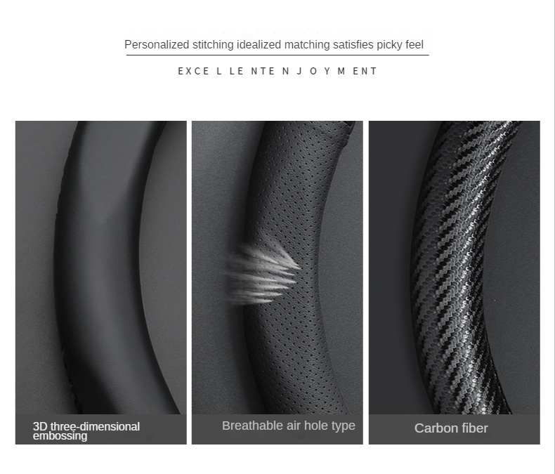 Honda Steering Wheel Cover Carbon Fiber Leather Steering Wheel Cover