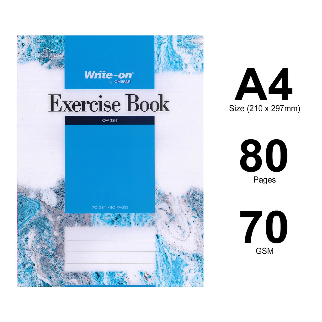 Campap Exercise Book A4 Size Plastic PP / Transparent Cover