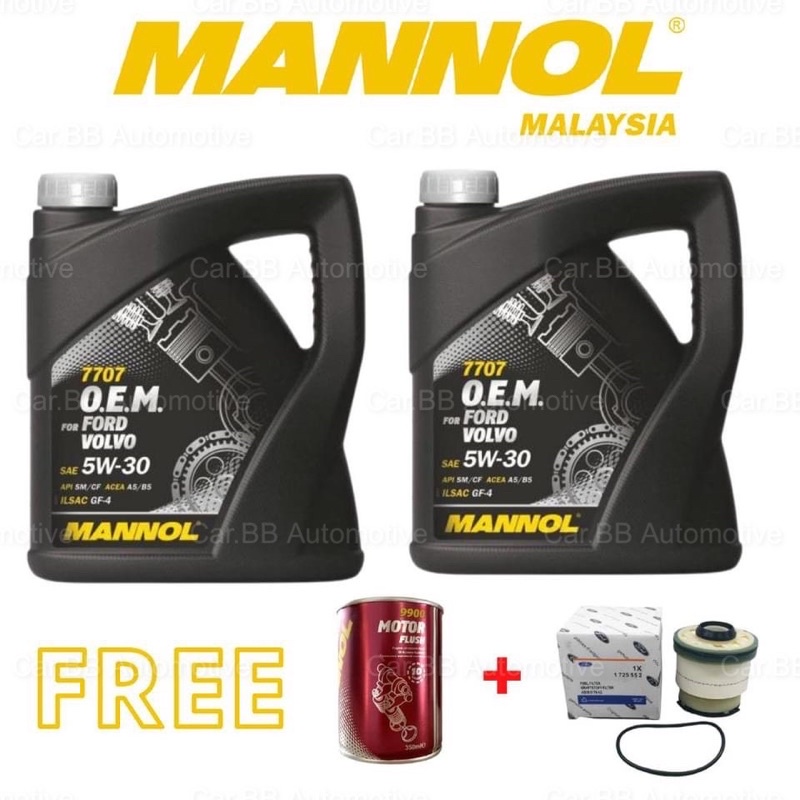 (MADE IN GERMAN) MANNOL MN7707 for Ford Volvo+ESTER SAE 5W30 Engine Oil