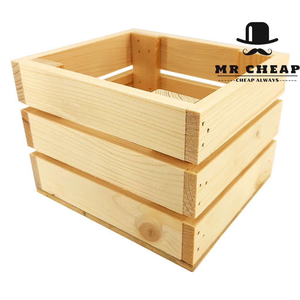 (Hot) Pine Wood Decoration Wooden Vase Wood Box Storage Crate/ Wooden