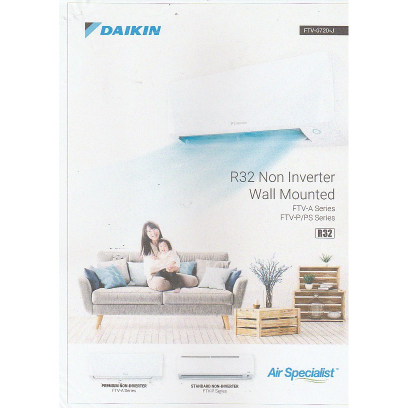 Daikin 1HP Air Conditioner R32 NonInverter (FTVP Series) with WiFI