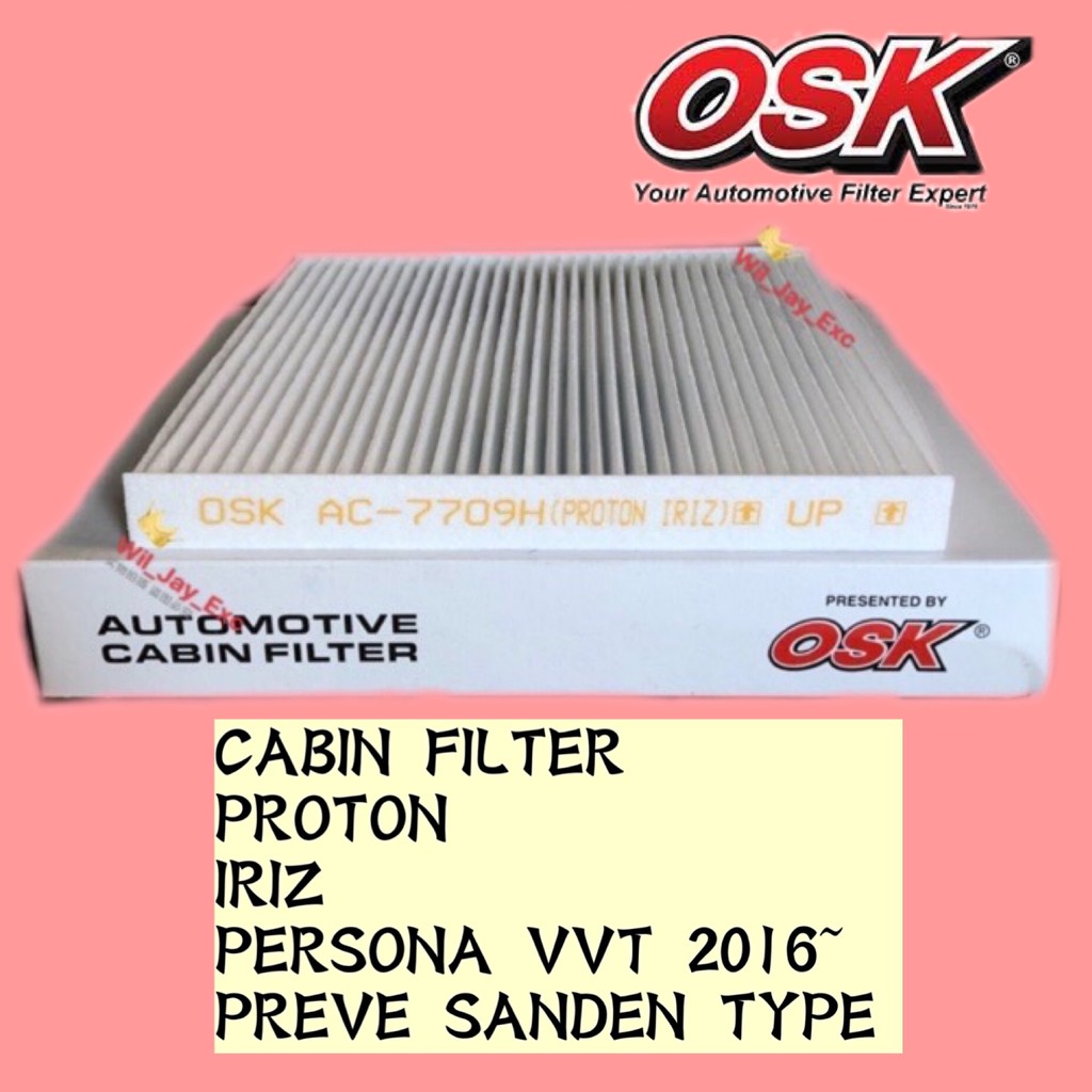 OSK AC7709H IRIZ, PERSONA VVT 2016 PW990493 CABIN FILTER. AIRCOND