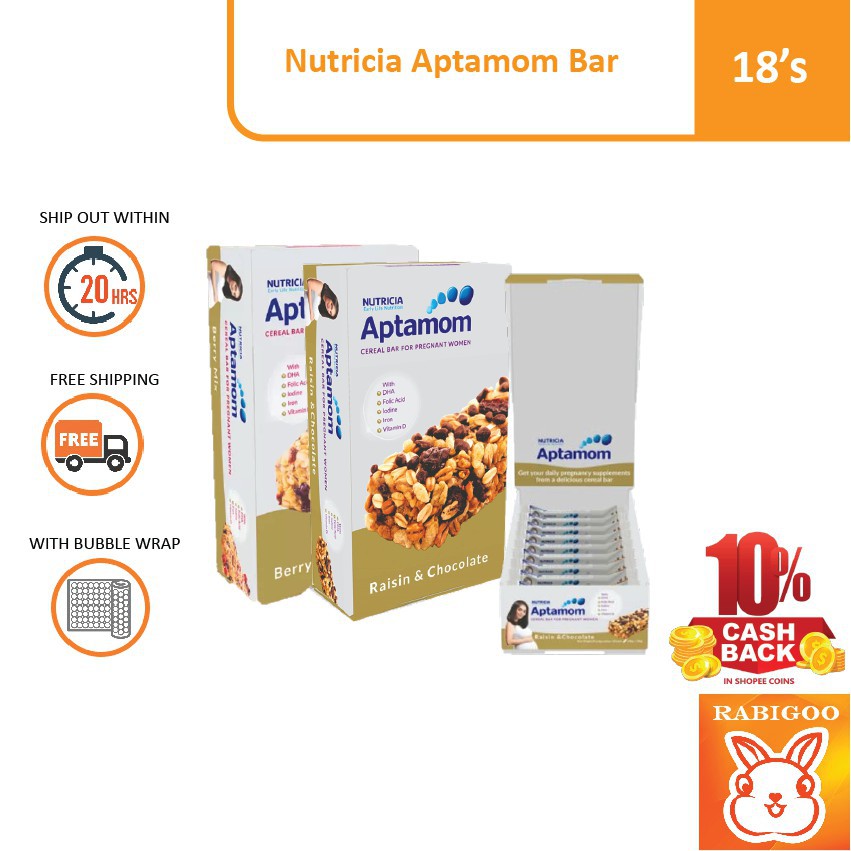 [1 BOX] Nutricia Aptamom Cereal Bar (40g x 18pcs) Shopee Malaysia