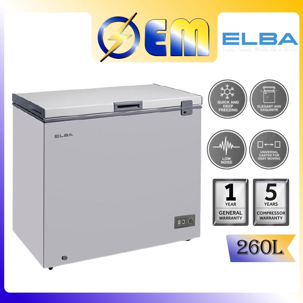 130L/190L/260L ELBA Artico Quick Freezing Chest Freezer Peti Sejuk Beku
