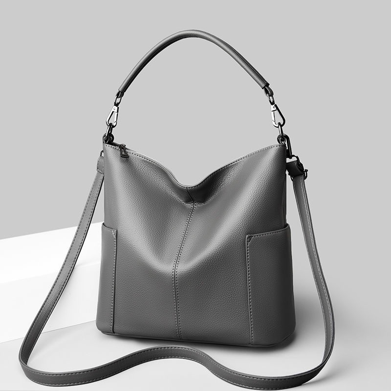 Genuine Leather HighEnd Women's Bags New Style Bucket Casual Shoulder