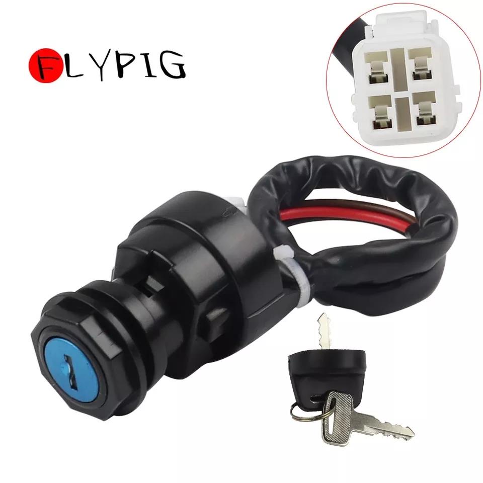 FLYPIG 4 wire Ignition Switch for Yamaha Wolverine Grizzly Kodiak YFZ