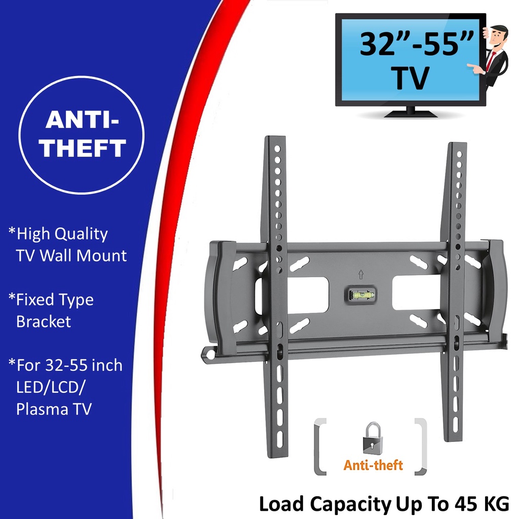 [Anti Theft Fixed Type] For 32"55" inch Heavy Duty TV Wall Mount
