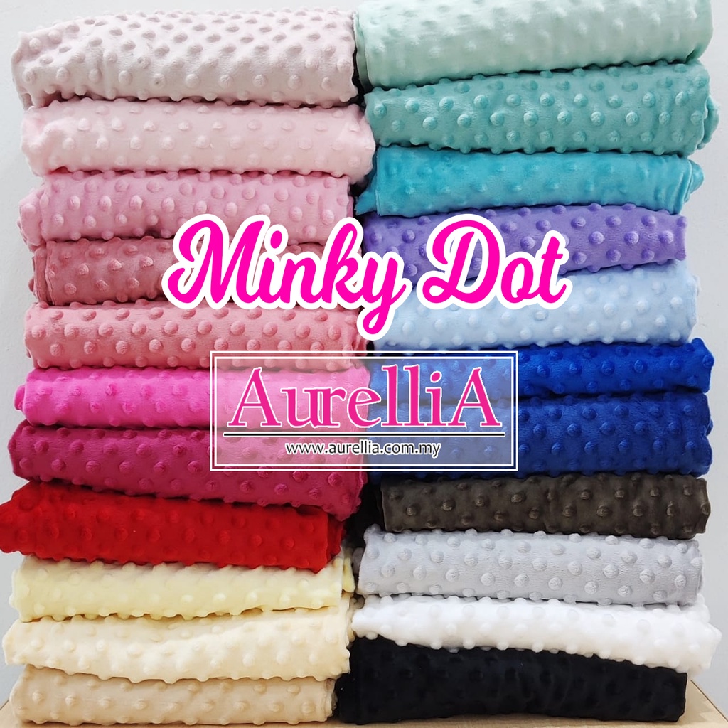 65' Premium HIGH Quality Minky Dot Fabrics Kain Minky Dot Shopee Malaysia