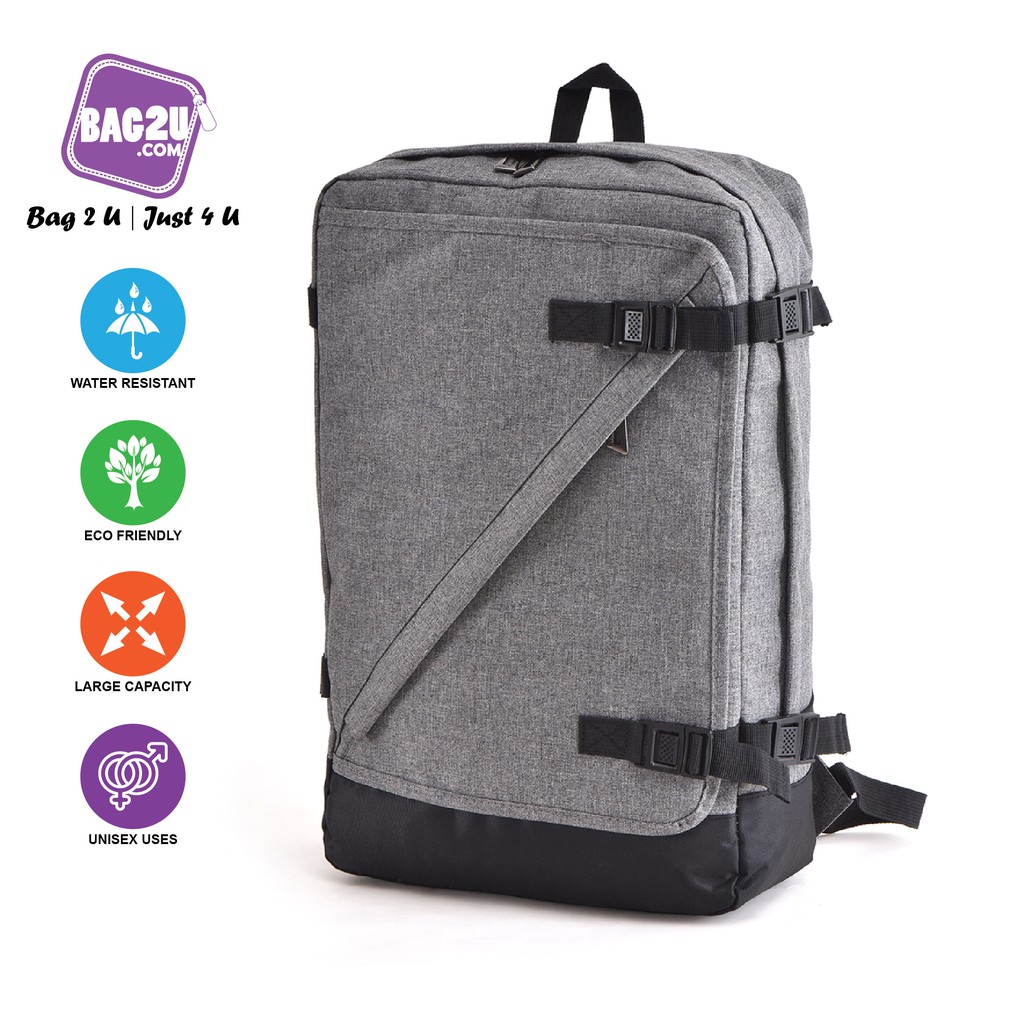 Bag2u Multi Compartment Laptop Backpack Ergonomics Adjustable Size Travel Use Shopee Malaysia