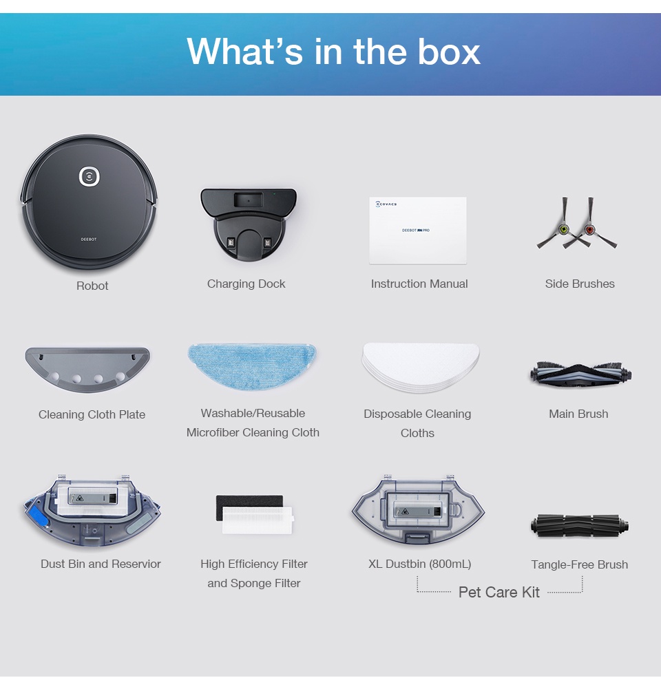 ECOVACS DEEBOT U2PRO Robot Vacuum Cleaner With Mop Best Scrubber for