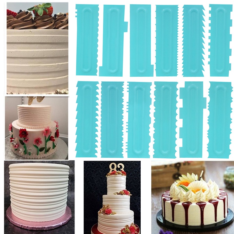 4pcs Cake Decorating Comb Smoother Scraper for Icing Cake Scraper Cream
