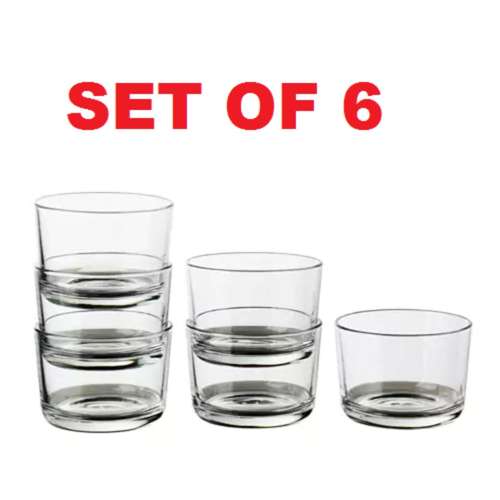 (SET OF 6) IKEA Stackable Clear Drinking Glass / Gelas Kaca / Dessert