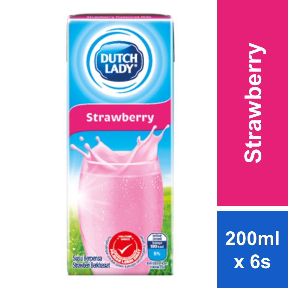 Dutch Lady UHT Milk Strawberry 200ml x 6 Shopee Malaysia