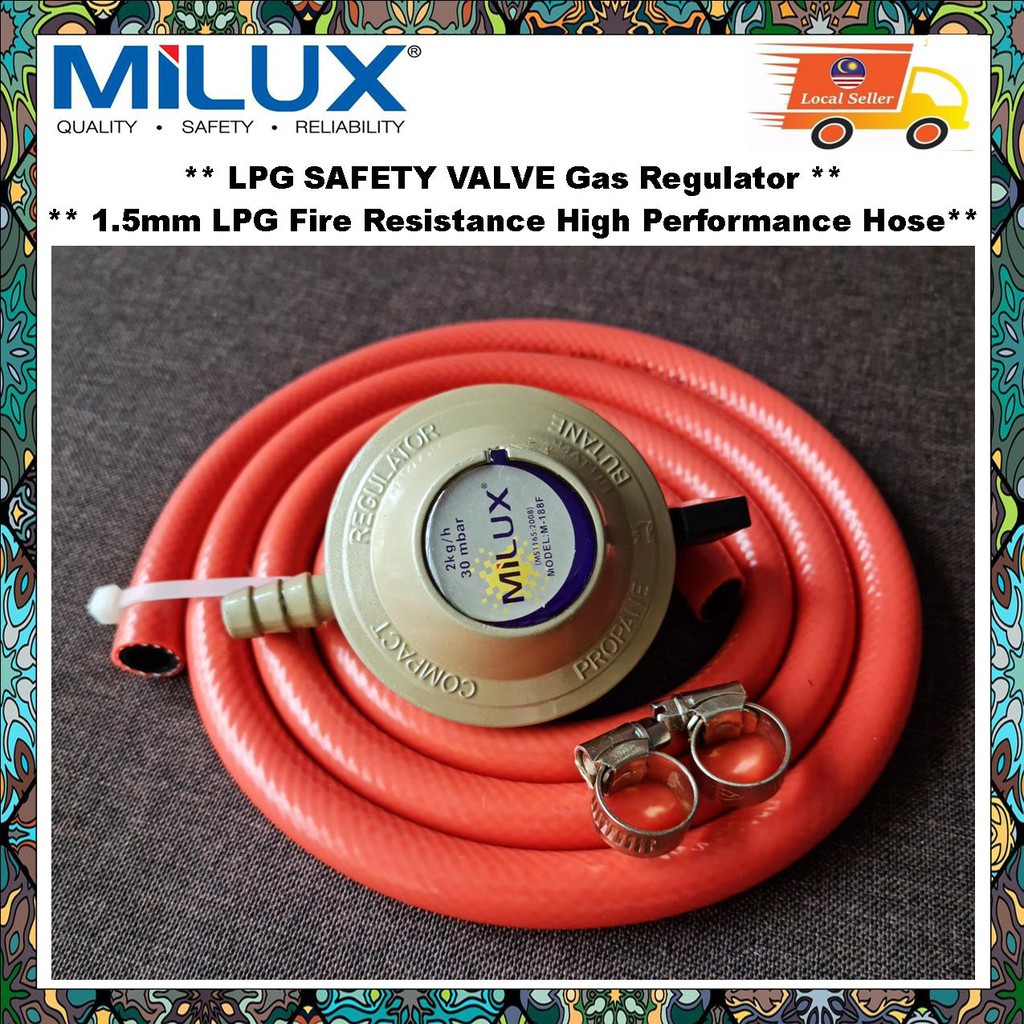 Milux LPG Gas Regulator With Safety Valve L.P.G Gas Regulator Emergency