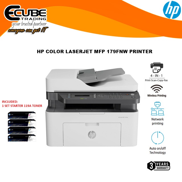 HP Color Laser MFP 179fnw AllInOne Laser Printer Shopee Malaysia