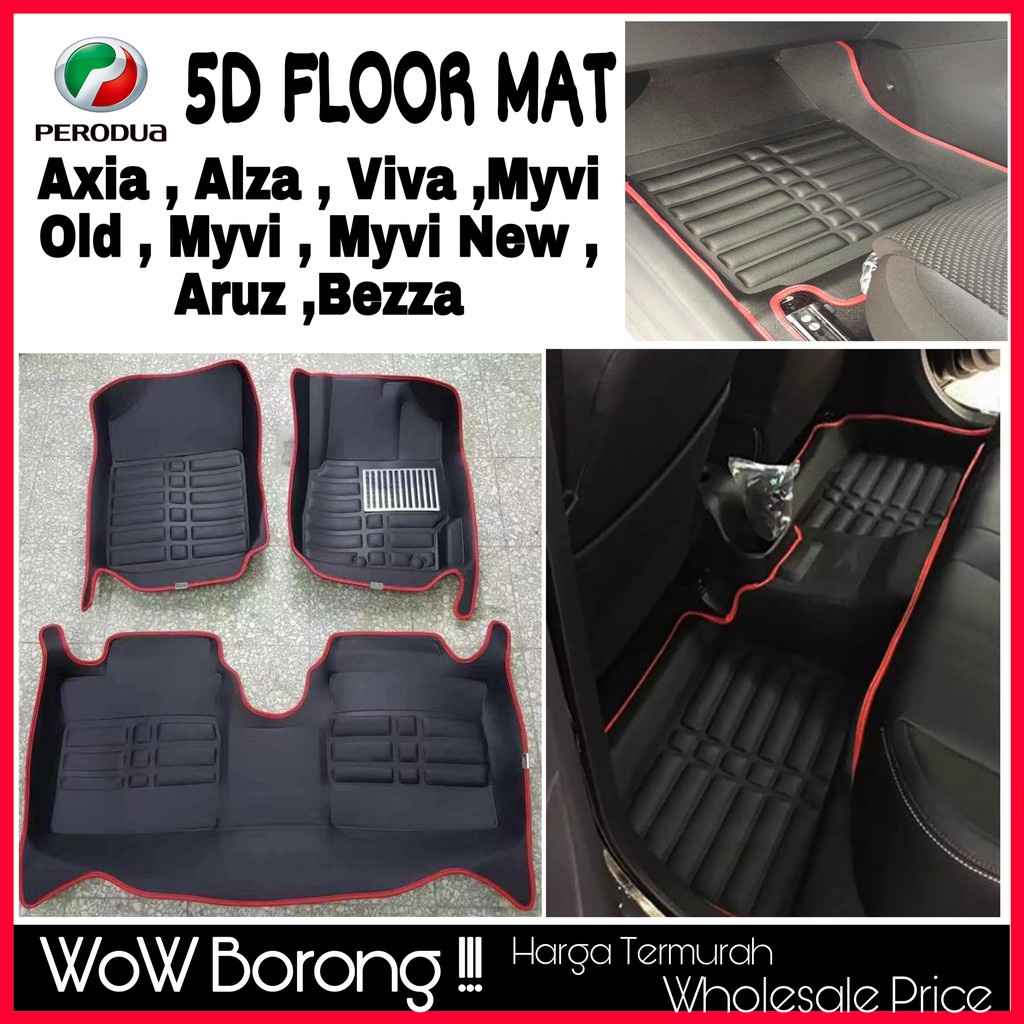 5D Floor Mat Carpet Perodua Ativa/Axia/Viva/Myvi/Alza/Aruz/Bezza/Kelisa