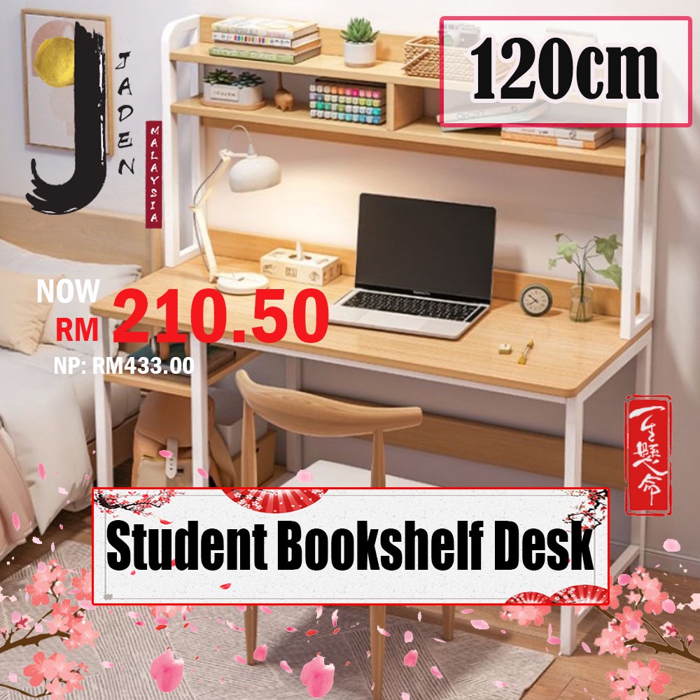 Jaden 120CM Student Desk Bookshelf Table / Study Desk Simple / Computer