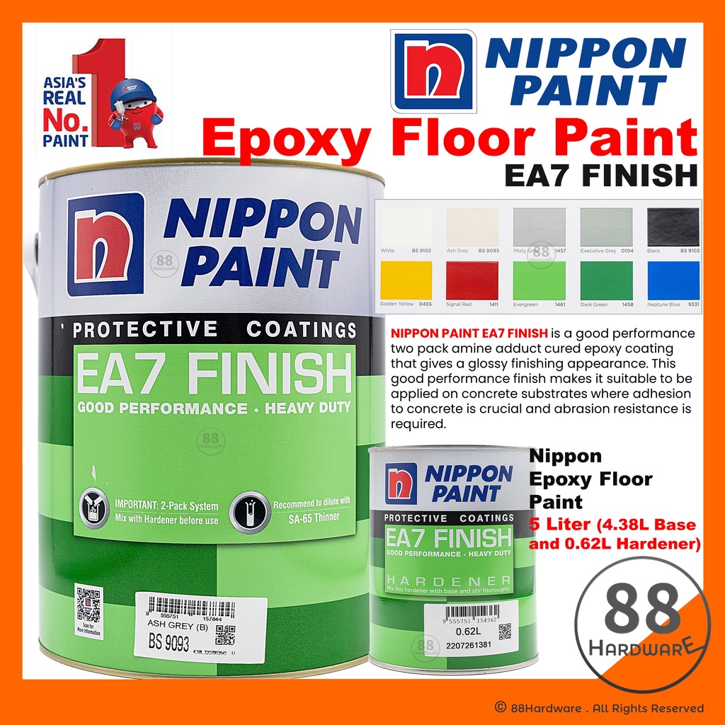 5L Nippon EA7 epoxy floor paint epoxy paint cat lantai rumah epoxy cat