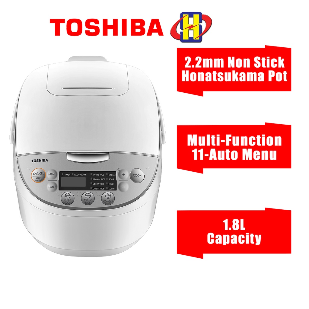 Toshiba Rice Cooker (1.8L) Honatsukama NonStick Pot Digital Rice
