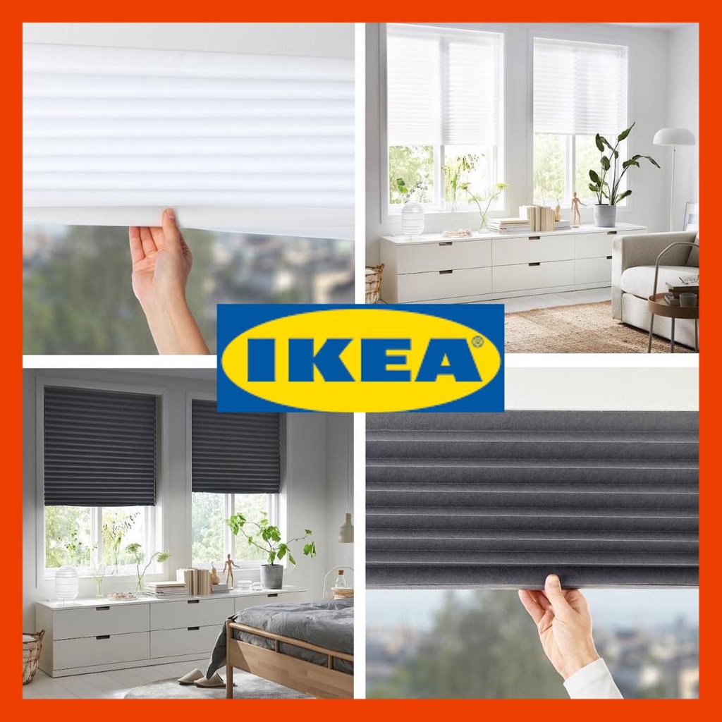IKEA Schottis Pleated Curtain Blinds Window Room Kitchen Blackout