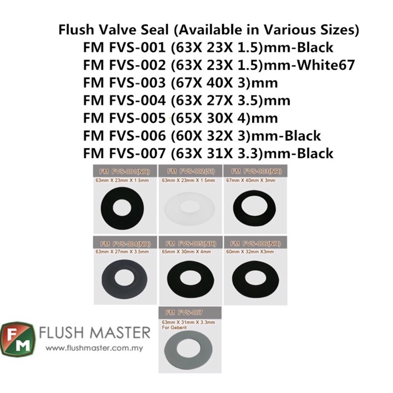FlushMaster Flush Valve Seal Washer Antileakage Toilet Accessory