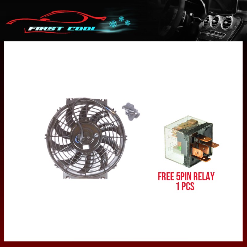 🔯Free Relay🔯 12inci 10inch 12V 80W Electric Cooling Radiator Condensor