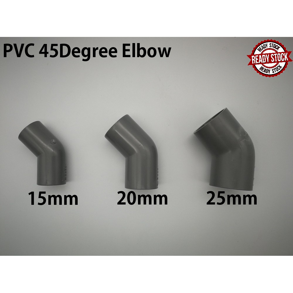 15MM 20MM 25MM PVC PIPE FITTING BRAND BBB (BINA) 45 DEGREE ELBOW PAIP