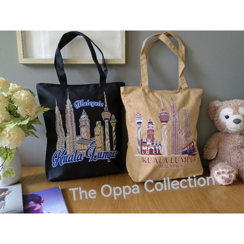 Canvas Bag Tote Bag (L) bag klcc / handbag / Souvenir / bag murah
