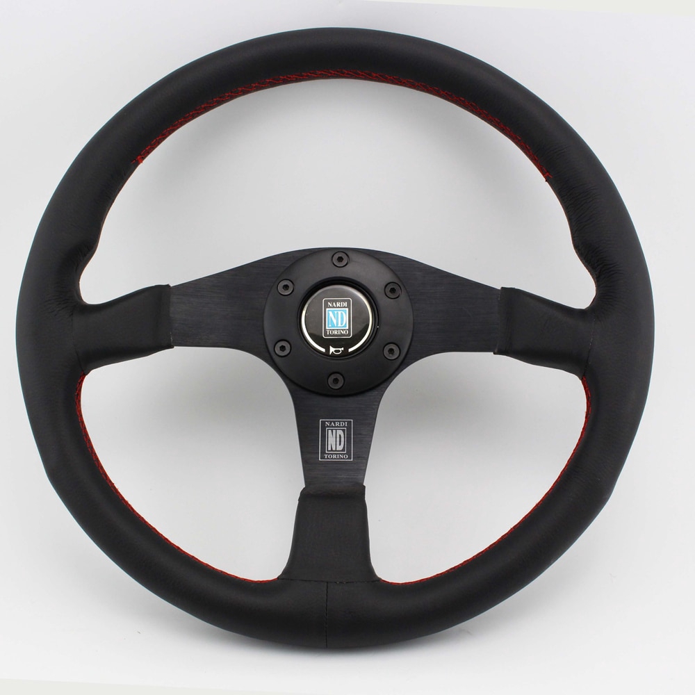Nardi 350MM Steering Wheel Flat Style Real Leather 14inch 350mm Auto