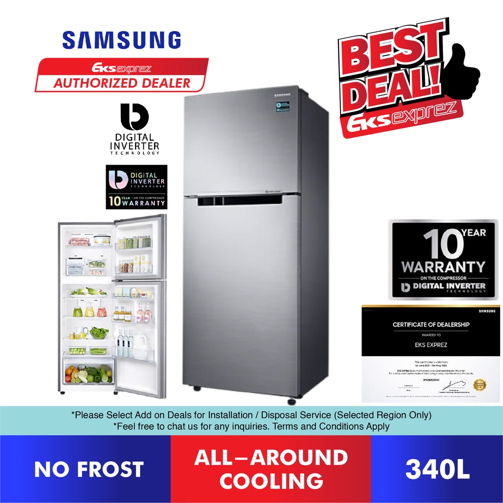 Samsung Inverter Fridge (340L) RT29K501JS8/ME Top Mount Freezer
