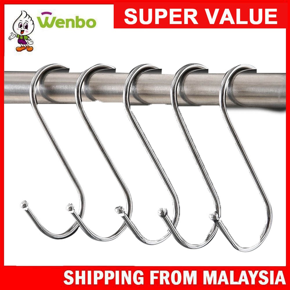 Wenbo S Shape Hook Kitchen Hanging Metal Hook Stainless Steel Metal