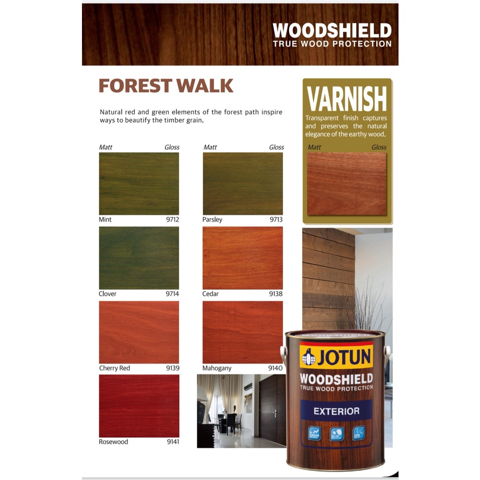 SINAR JOTUN WOODSHIELD EXTERIOR 5 LITER SHELLAC & VARNISH WOOD PAINT