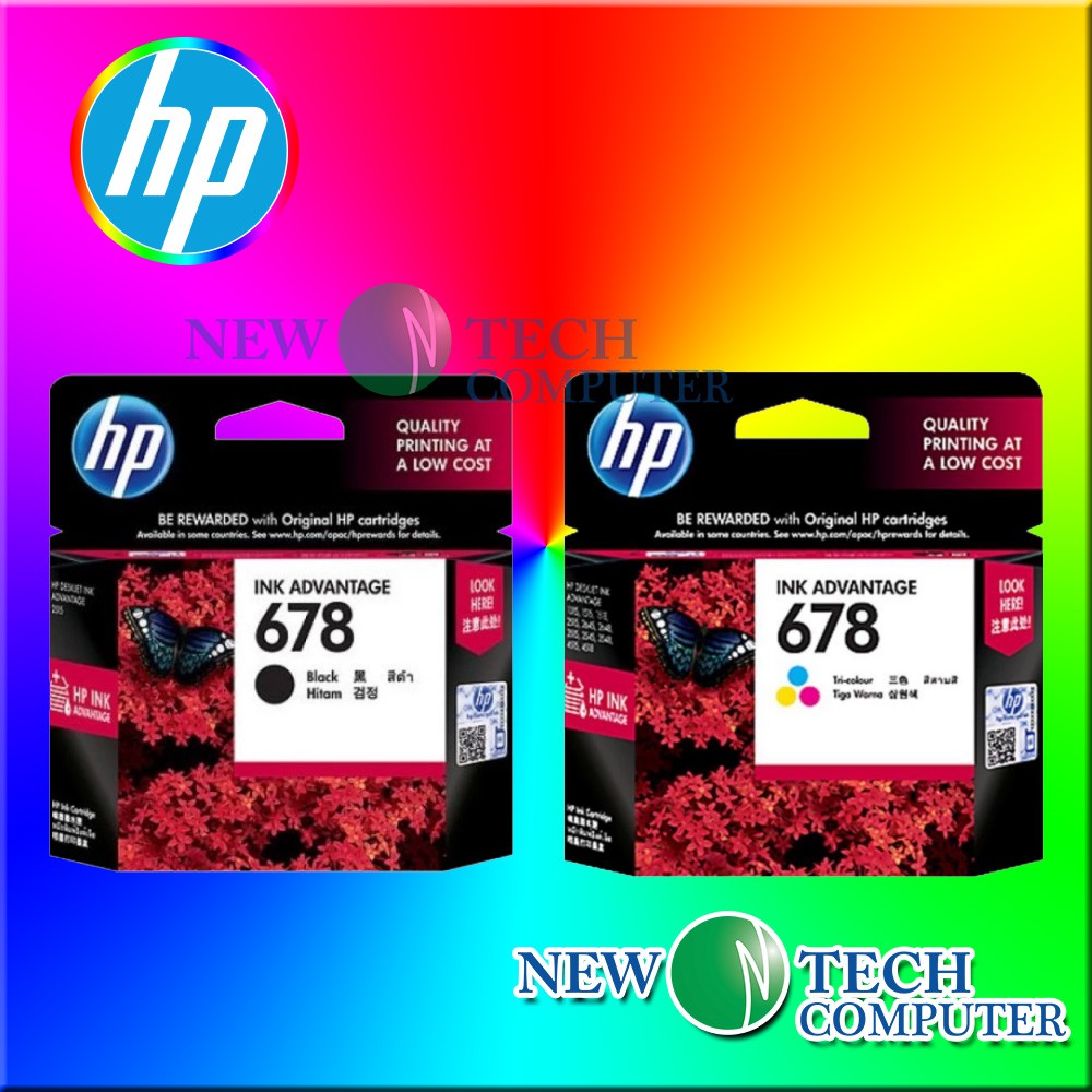 [ORIGINAL] HP 678 BLACK / HP 678 TRI COLOR INK CARTRIDGE NEW TECH