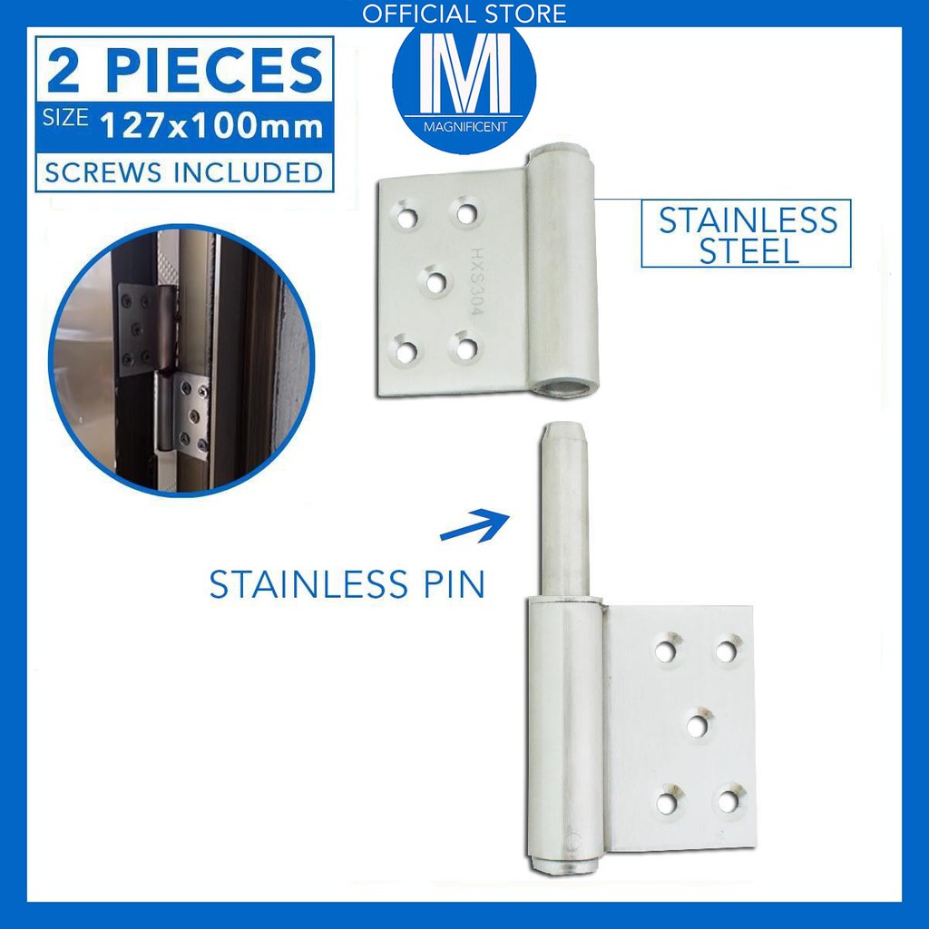 Stainless Steel Flag Hinge 127x100mm (2 Pieces) Shopee Malaysia