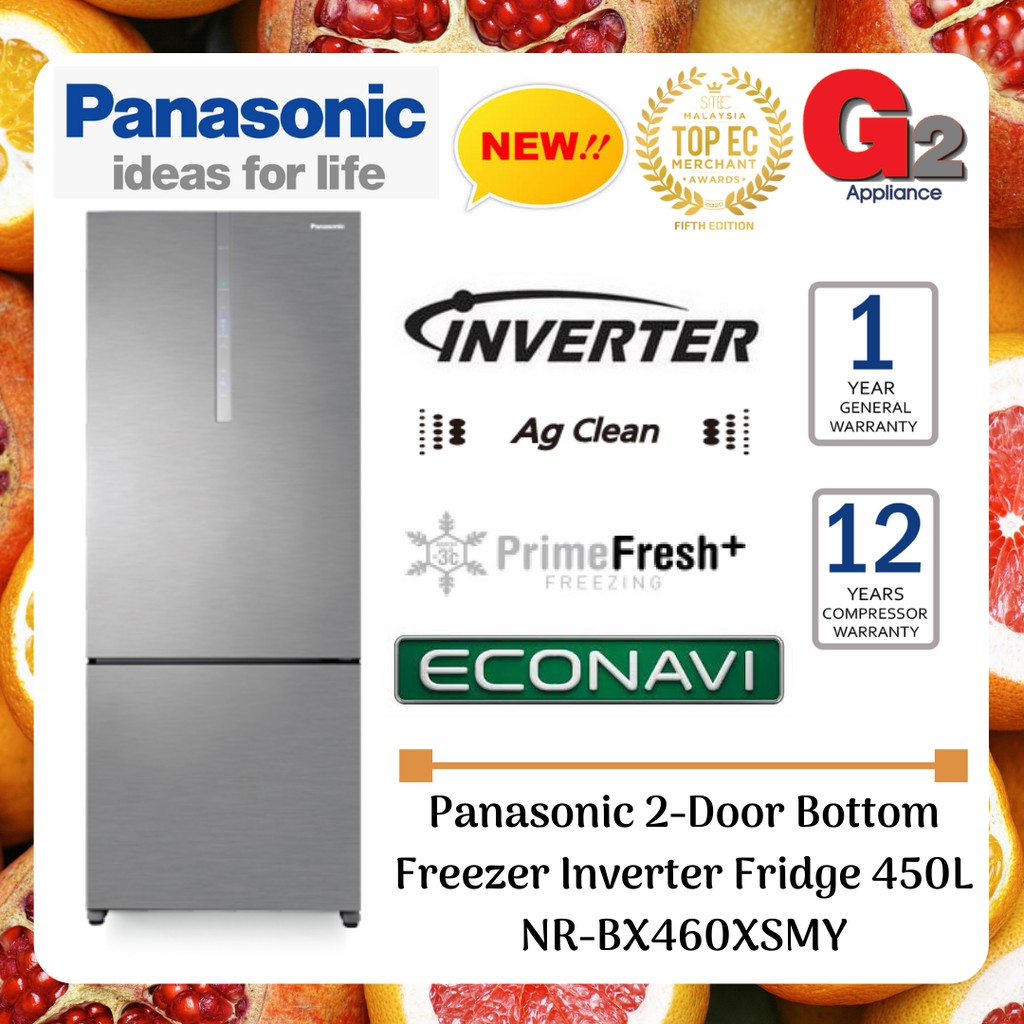 Panasonic 2Door Bottom Freezer Inverter Fridge 450L NRBX460XSMY [Fast
